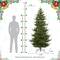 Glitzhome® 7.5ft Pre-Lit Green Upward Slim Fir Artificial Christmas Tree, Multicolor LED Lights